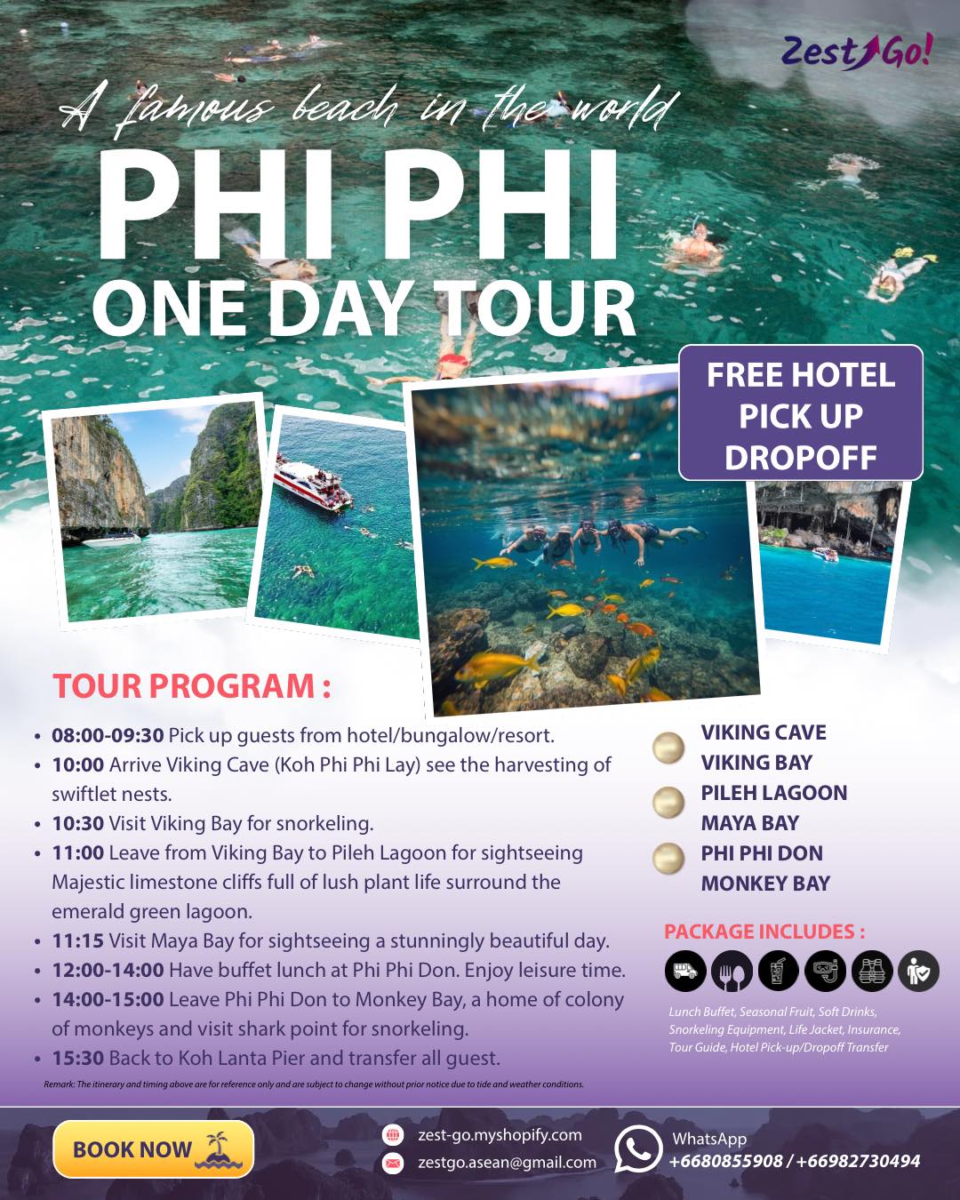 Phi Phi Islands One Day Tour from Koh Lanta - FREE Hotel Pickup